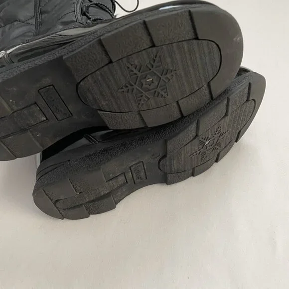 Totes Black Sherpa Lined Winter Boots Size 4 - Picture 6 of 10